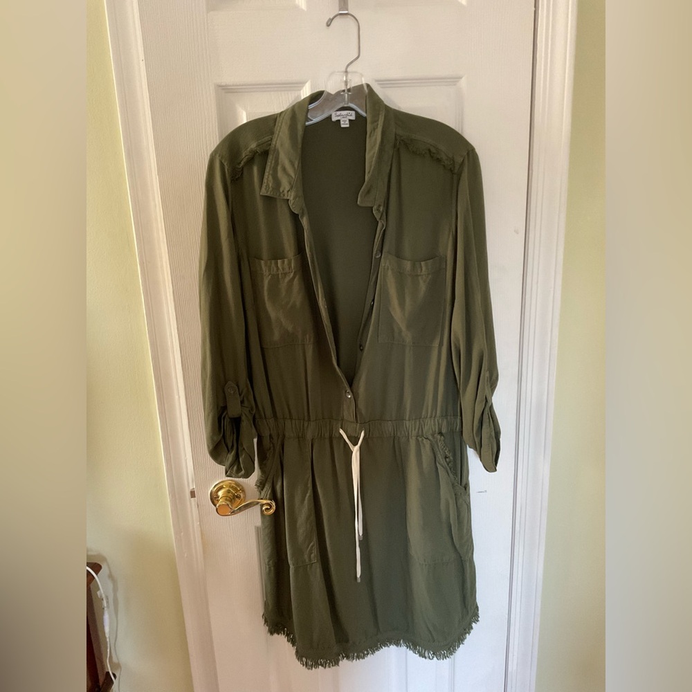 Splendid Olive Green Shirt Dress